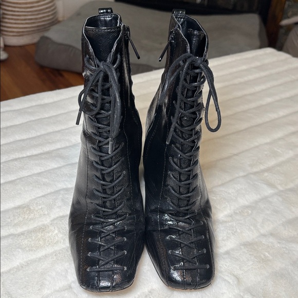 Sam Edelman Carney lace-up block heel whimsygoth boot, black size 5.5 - Picture 2 of 11